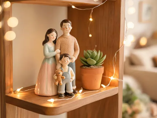 Collectible figurine family scene
