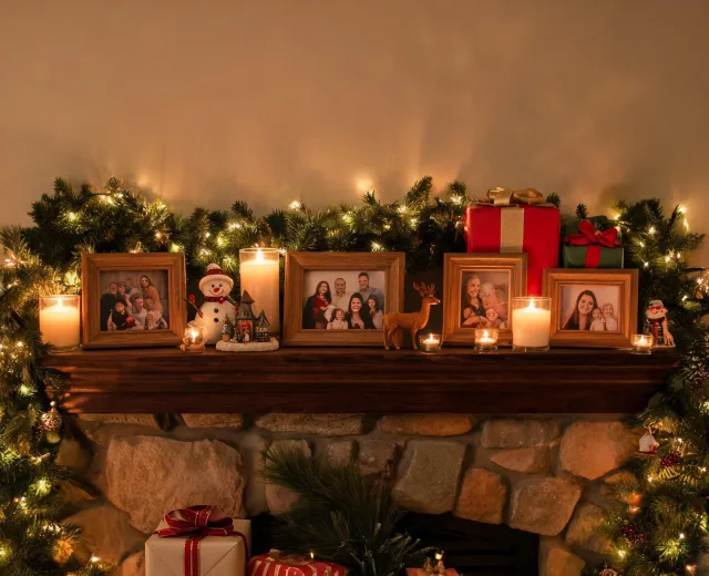 Keepsake figurines on a mantel